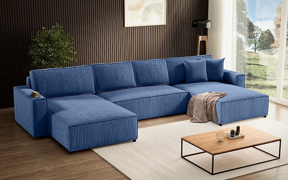 Beautysofa Ecksofa U-Form Parys, mit Schlaffunktion, günstig online kaufen