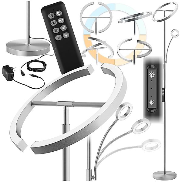 tectake Stehlampe Deckenfluter, LED, Weiß, Moderner günstig online kaufen