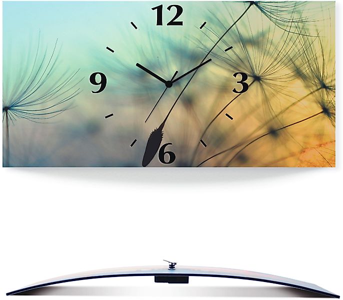Artland Wanduhr »Goldener Sonnenuntergang und Pusteblumen« 3D Optik gebogen günstig online kaufen