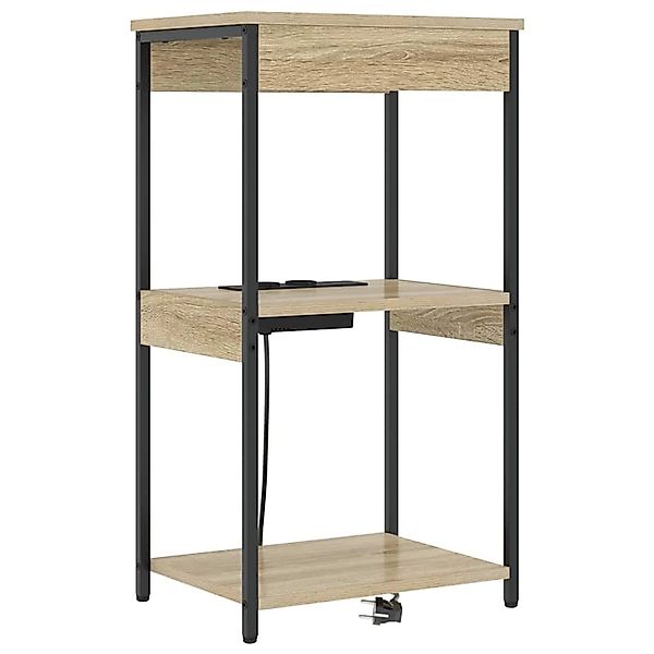 vidaXL Nachttisch mit Ladestation mit Regal Sonoma-Eiche Holzwerkstoff 8595 günstig online kaufen