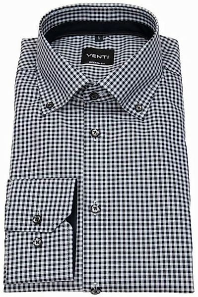 VENTI Karohemd Modern Fit leicht tailliert bügelfrei Button-Down-Kragen günstig online kaufen