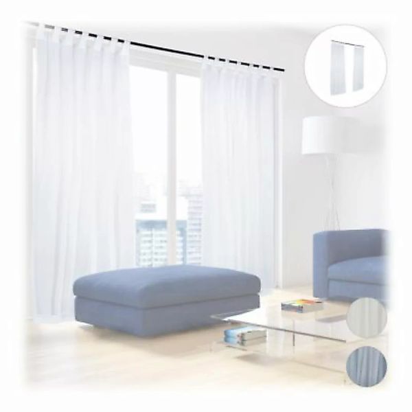 relaxdays 4 x Vorhang mit Schlaufen weiß günstig online kaufen