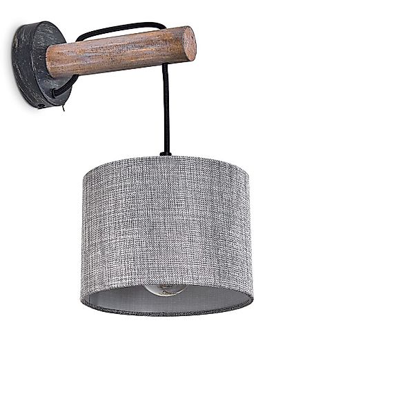 hofstein Wandleuchte »Laives« Wandlampe aus Metall/Holz/Textil günstig online kaufen