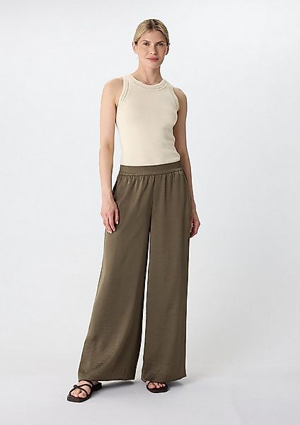 comma Chinos Hose Palazzo-Hose aus Satin mit Elastikbund günstig online kaufen