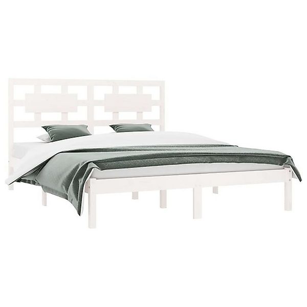 vidaXL Bett Massivholzbett ohne Matratze Weiß 140x200 cm Kiefernholz günstig online kaufen