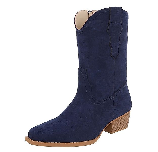 Ital-Design Stilvoller Cowboystiefel mit praktischem Reißverschluss Western günstig online kaufen