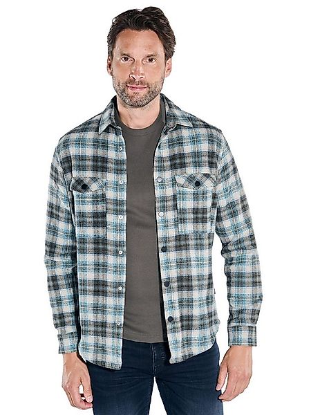 Engbers Langarmhemd Herren Overshirt kariert, Oliv günstig online kaufen