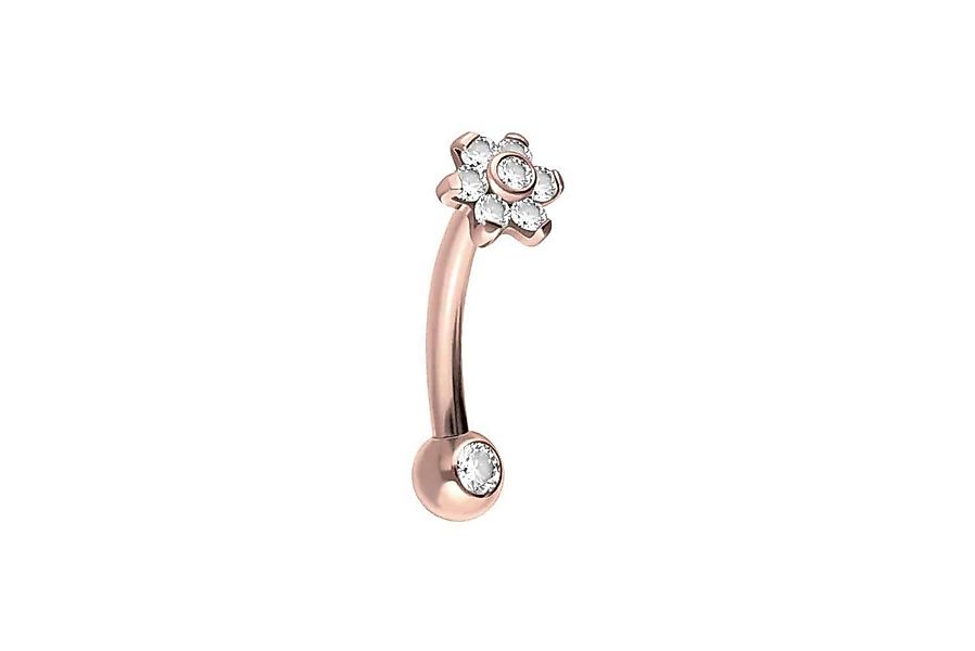 PIERCINGLINE Bauchnabelpiercing Titan Banane mit Push Fit BLUME MIT 7 KRIST günstig online kaufen