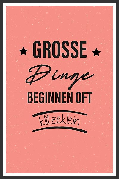 queence Metallbild "Große Dinge", Sprüche-Schriftzug-Sprüche-Sprüche & Text günstig online kaufen