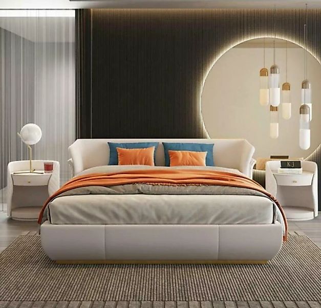 JVmoebel Bett, Designer Bett Doppel Betten Modernes Hotel Leder Stoff Doppe günstig online kaufen