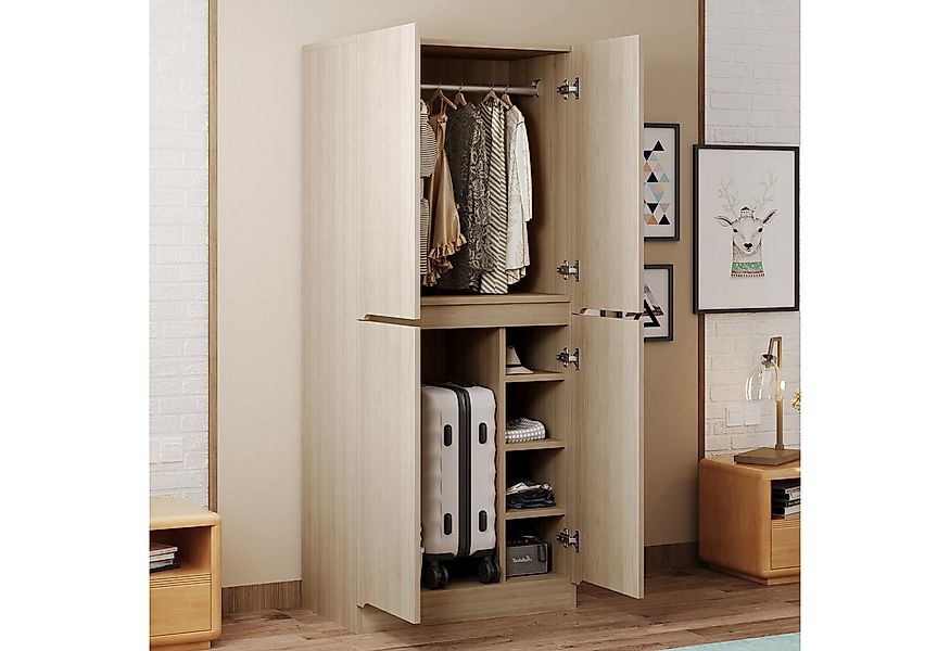 Flieks Kleiderschrank Kleiderschrank Doppeltür-Design 70×40×170cm mit Kleid günstig online kaufen