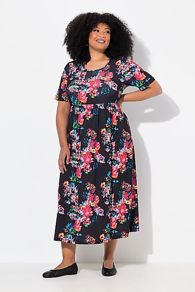 Ulla Popken Maxikleid Maxikleid A-Linie Rundhals günstig online kaufen