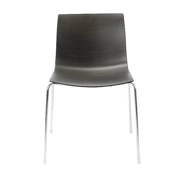 Arper - Catifa 46 Stuhl einfarbig Gestell Chrom - eiche dunkel gebeizt/Auße günstig online kaufen