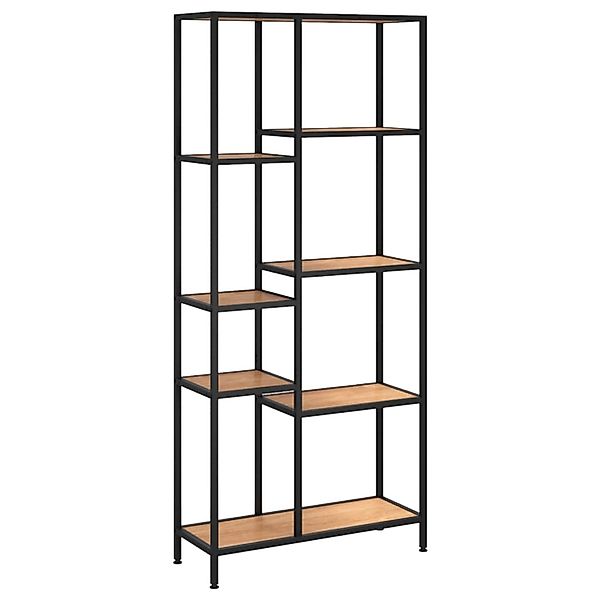 VidaXL Bücherregal 80x30x180 cm Stahl und Holzwerkstoff Hellbraun und Schwa günstig online kaufen