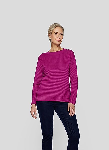 Rabe Strickpullover mit Rippstruktur und aufgesetzter, günstig online kaufen
