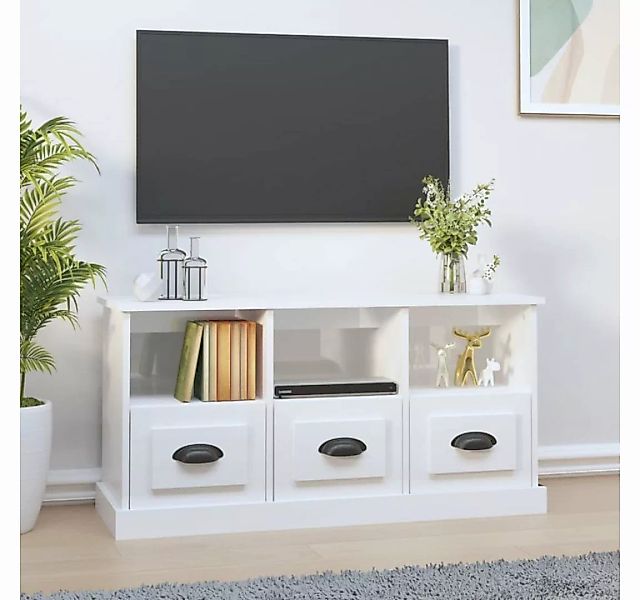 furnicato TV-Schrank Hochglanz-Weiß 100x35x50 cm Holzwerkstoff günstig online kaufen