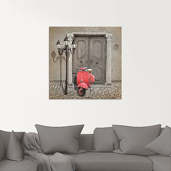 Artland Glasbild »Oldtimer Motorroller Colorkey«, Motorräder & Roller, (1 S günstig online kaufen