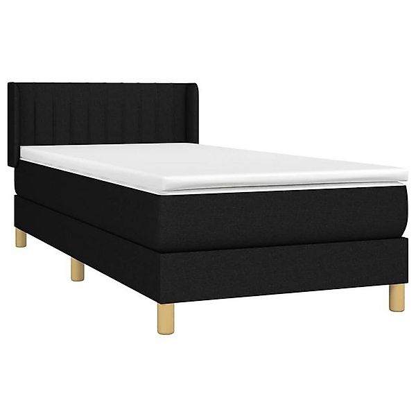 vidaXL Bett Boxspringbett mit Matratze Schwarz 90x190 cm Stoff günstig online kaufen