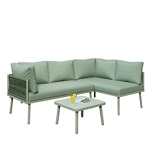 Odikalo Gartenlounge-Set Gartenmöbel-Set Sitzkissen verstellbaren Füßen günstig online kaufen