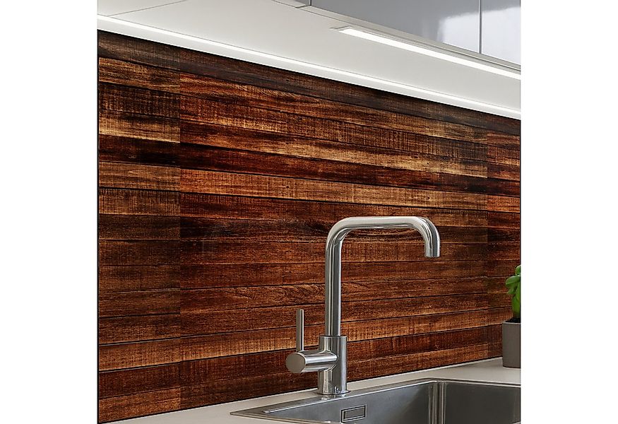 KitchenYeah Küchenrückwand selbstklebend Hartholz - Robust - Muster, (1-tlg günstig online kaufen