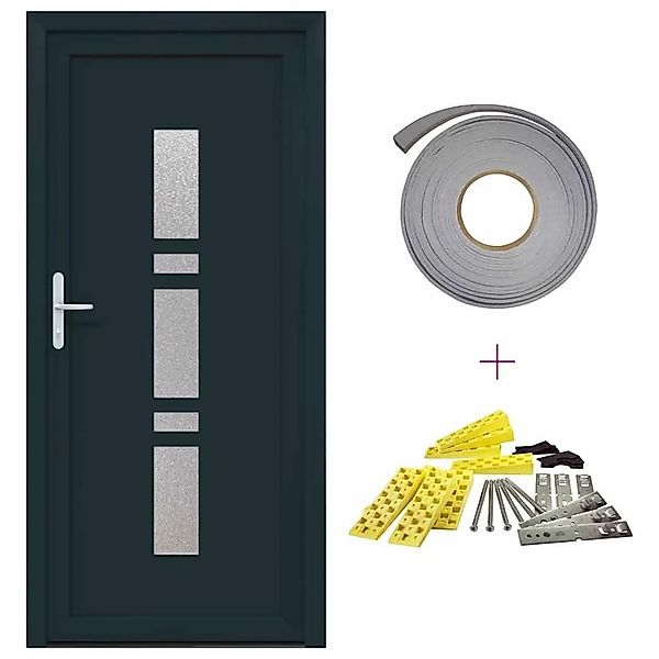 vidaXL Haustür Anthrazit PVC 3385815 günstig online kaufen