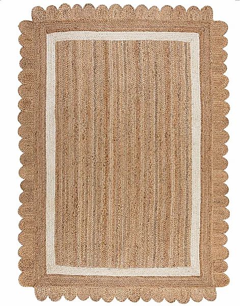 FLAIR RUGS Teppich »Grace«, rechteckig, 4 mm Höhe, Jute Teppich mit Wellens günstig online kaufen