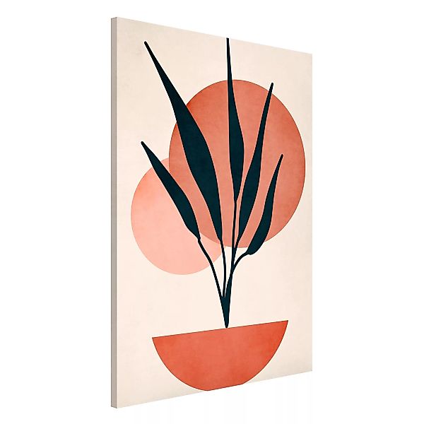 Magnettafel Plant And Abstract Shapes In Pink günstig online kaufen
