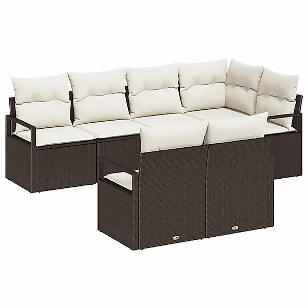 vidaXL Garten-Sofa-Set 7-Tlg Braun Poly Rattan 3346418 günstig online kaufen