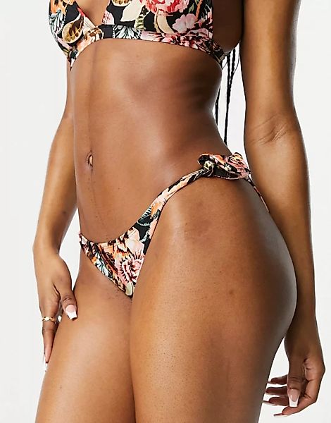 Accessorize – Bikiniunterteil mit hohem Beinausschnitt und Blumenmuster-Sch günstig online kaufen