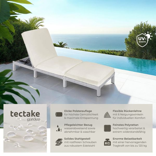 tectake Gartenliege Rattan Sonnenliege, 1 St., günstig online kaufen