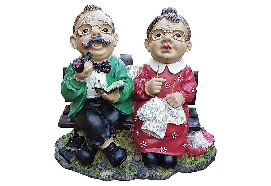 Fachhandel Plus Gartenfigur Gartenfigur Opa und Oma auf einer Gartenbank Pa günstig online kaufen