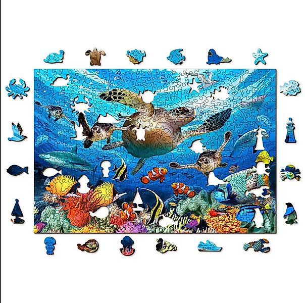 Wooden City Puzzle Holzpuzzle Ozean Leben 500 Puzzleteile Unterwasserwelt G günstig online kaufen