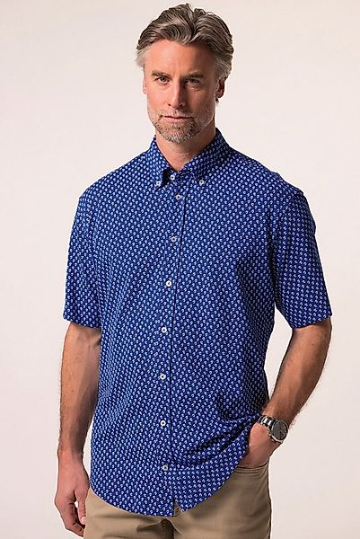 Boston Park Kurzarmhemd Boston Park Piqué-Hemd Halbarm florales Muster günstig online kaufen