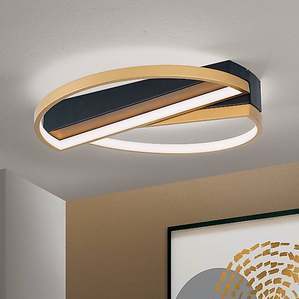 LED-Deckenlampe Olga, schwarz/gold günstig online kaufen
