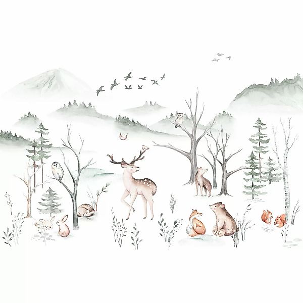 Komar Vliesfototapete Cozy Woods 400 cm x 280 cm günstig online kaufen