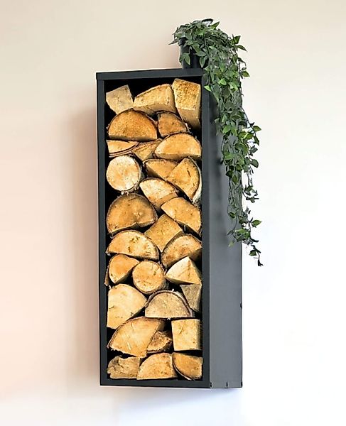 DanDiBo Kaminholzregal Wand Innen Metall Schwarz günstig online kaufen