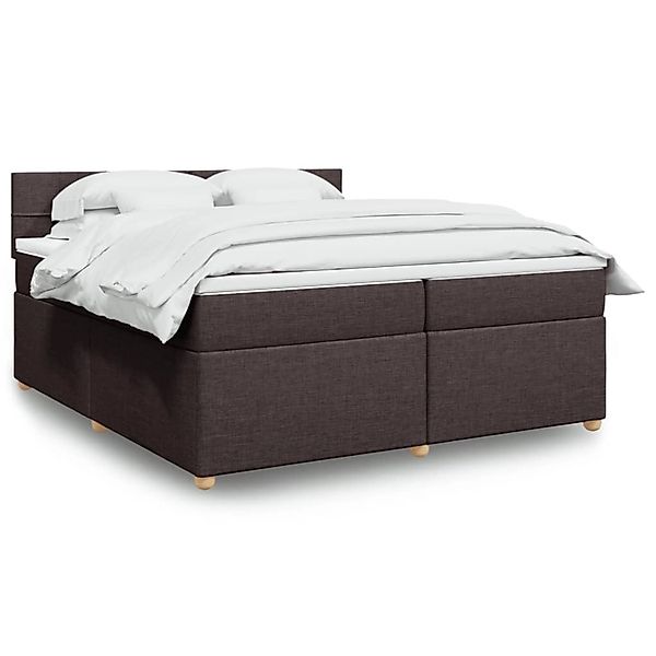 vidaXL Boxspringbett mit Matratze Dunkelbraun 200x200 cm Stoff 3289090 günstig online kaufen