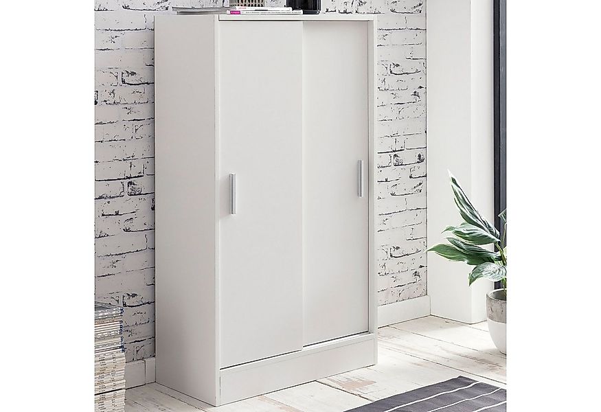 FINEBUY Sideboard FB51842 60cm Weiß mit 2 Schiebetüren Aktenschrank Kommode günstig online kaufen