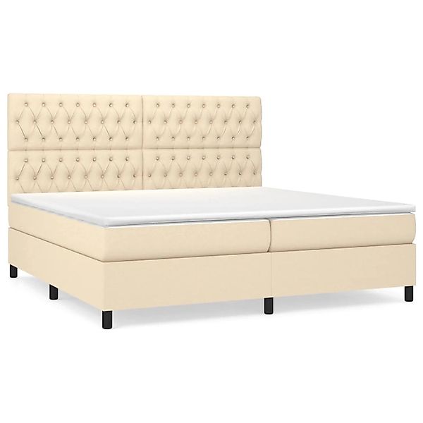 Vidaxl Boxspringbett Mit Matratze Creme 200x200 Cm Stoff günstig online kaufen