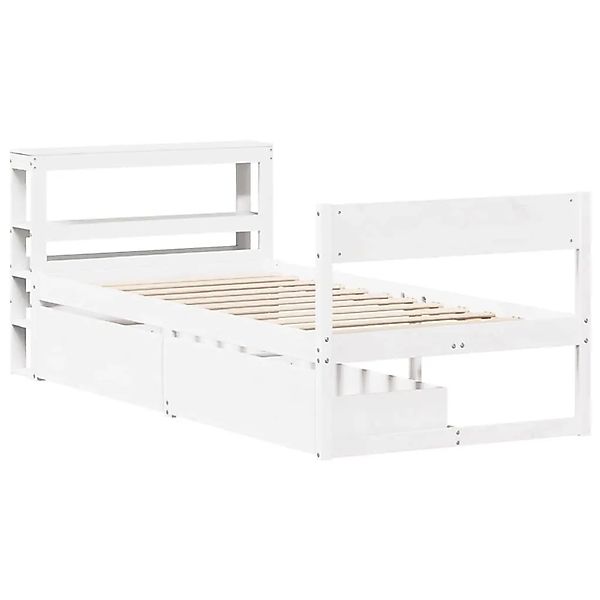 vidaXL Massivholzbett ohne Matratze Weiß 75x190 cm Kiefernholz 3306406 günstig online kaufen