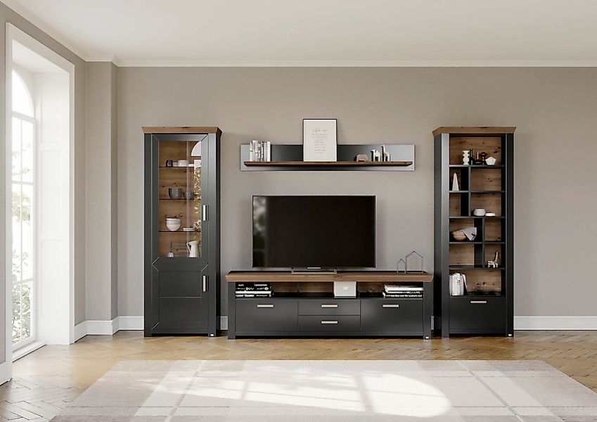 set one by Musterring Wohnwand "York" 4 Stk. tlg. Kombination 03, in 3 Farb günstig online kaufen