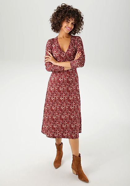 Aniston CASUAL Jerseykleid mit farbharmonischem Retro-Muster günstig online kaufen