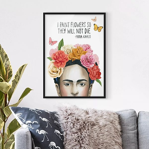 Bild mit Rahmen Blumen - Hochformat Fridas Gedanken - Blumen günstig online kaufen