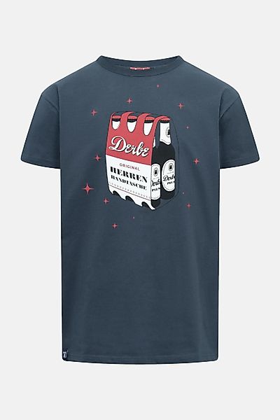 Derbe Print-Shirt Herrenhandtasche Rot-Weiß Herren T-Shirt günstig online kaufen