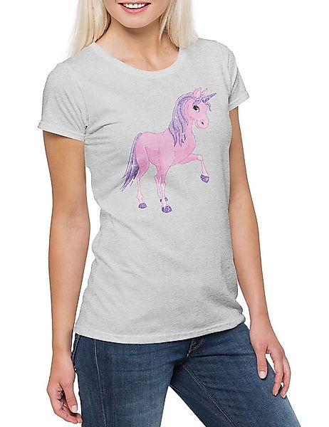 Urban Backwoods Print-Shirt Pink Unicorn Damen T-Shirt Einhorn Einhörner To günstig online kaufen