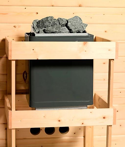 Karibu Sauna »Milaja«, (Set), 3,6-kW-Plug & Play Ofen mit externer Steuerun günstig online kaufen