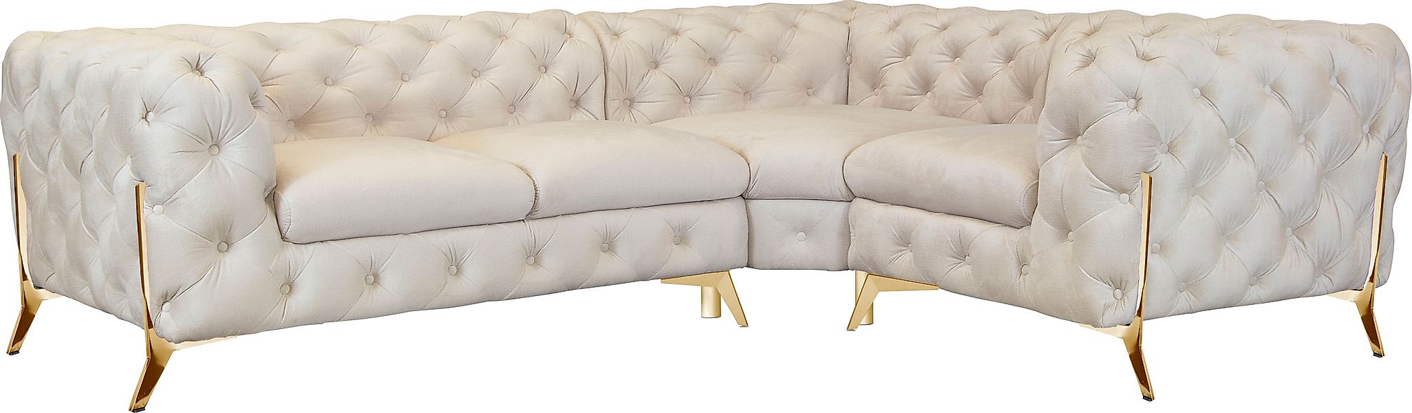 Home affaire Chesterfield-Sofa »Amaury L-Form« moderne Chersterfield-Optik, günstig online kaufen