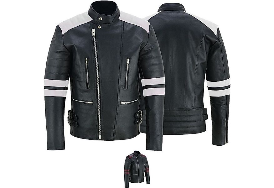 German Wear Lederjacke GW424J Biker Lederjacke Oldschool Vintag Retro Jacke günstig online kaufen