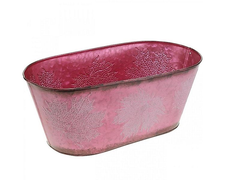 Viana Streudeko Herbstdeko Metalltopf Weinrot L38cm H15cm, Pflanzschale mit günstig online kaufen