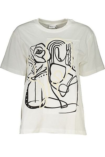 Desigual T-Shirt Weißes Damen T-Shirt: Kurzarm mit Print & günstig online kaufen